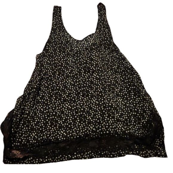 Mudd Womens Polka Dot Tank Top‎ with Bottom Lace Sleeveless Top T-Shirt - Picture 3 of 7